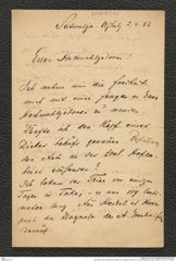 Nachlass Franz Steindachner, Brief von Cornelius Chyzer an Franz Steindachner (02.04.1883), Inv.Nr. 81.01, Seite 1